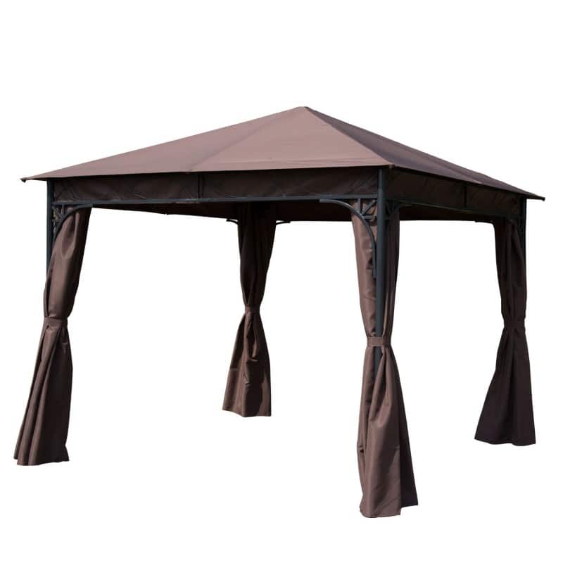 OutSunny Gazebo Soft Roof 3 x 1.95 x 2.7 m Coffee