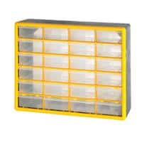 GPC Compartment Storage Box 24 Drawers Grey/Yellow MSB24Z 390 x 500 x 160 mm (h x w x d)