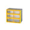 GPC Compartment Storage Box 6 Drawers Grey/Yellow MSB06Z 160 mm x 235 mm x 265 mm (DxHxW)