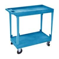 SUPER STRENGTH Plastic Multi Purpose Trolley Blue GI402L 2 Trays 457 mm x 920 mm x 895 mm (DxHxW)