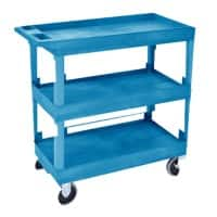 SUPER STRENGTH Plastic Multi Purpose Trolley Blue GI403L 3 Trays 457 mm x 920 mm x 895 mm (DxHxW)