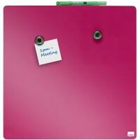 Nobo Mini Wall Mountable Magnetic Whiteboard Tile 1903803 Lacquered Steel Frameless 360 mm x 360 mm Pink