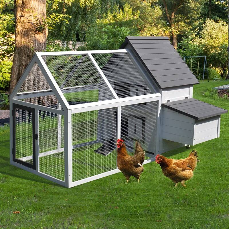PawHut Chicken Coop D51-102 1120 x 1660 x 1200 mm Grey