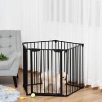 PawHut Pet Gate D06-100 745 x 3000 x 30 mm Black