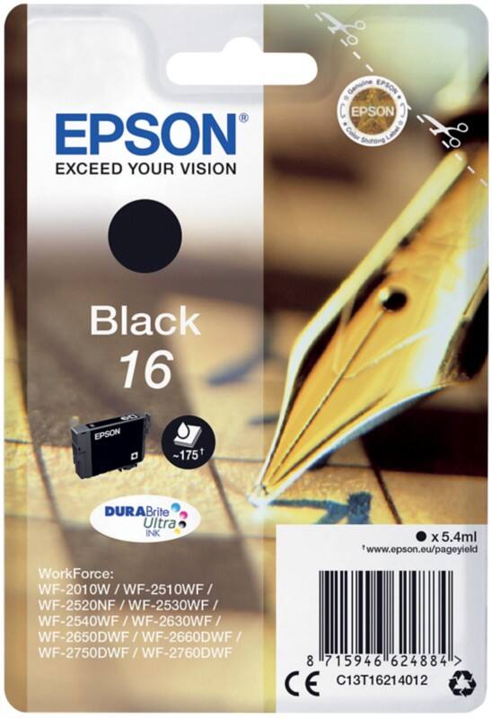 Epson 16 Original Ink Cartridge C13T16214012 Black