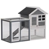 PawHut Rabbit Hutch D51-088GY 920 x 1220 x 626 mm Grey