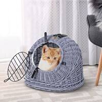 PawHut Wicker Cat Basket D32-010 400 x 500 x 400 mm Grey