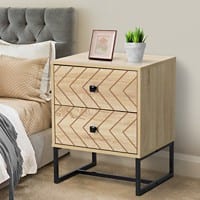 HOMCOM Bedside Table 600 x 395 x 395 mm Brown