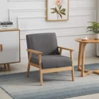 HOMCOM Dining Chair Fixed Armrest Grey 120 kg 640 x 700 x 700 mm
