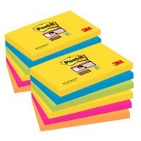 Post-it Rio De Janeiro Super Sticky Notes 127 x 76 mm Assorted Colours Rectangular 12 Pads of 90 Sheets