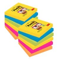 Post-it Super Sticky Notes 76 x 76 mm Rio De Janeiro Assorted Colours 12 Pads of 90 Sheets