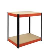 Nautilus Designs Shelving Unit Boltless Black, Red 900 x 600 x 900 mm