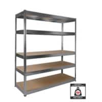 Nautilus Designs Boltless Shelving Unit 5 Shelves Steel 1,600 x 600 x 1,800 mm Silver