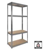 Nautilus Designs Boltless Shelving Unit 4 Shelves Steel 750 x 350 x 1,600 mm Silver