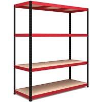Nautilus Designs Boltless Shelving Unit 4 Shelves Steel 1,600 x 600 x 1,800 mm Silver