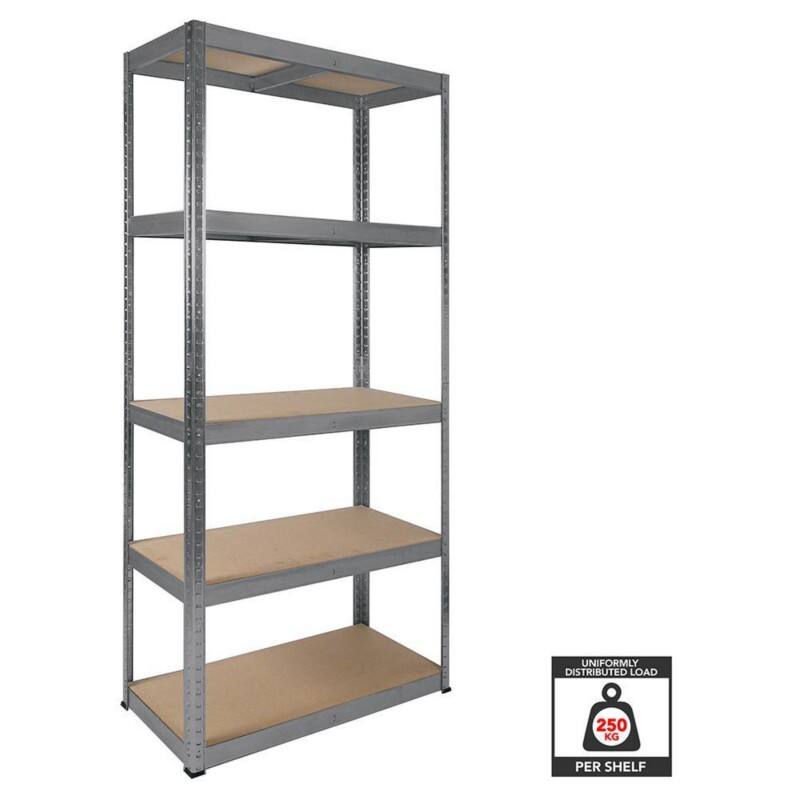 Nautilus Designs Boltless Shelving Unit 5 Shelves Steel 900 x 300 x 1,800 mm Silver