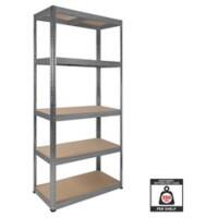 Nautilus Designs Boltless Shelving Unit 5 Shelves Steel 900 x 300 x 1,800 mm Silver