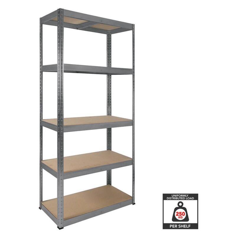Nautilus Designs Boltless Shelving Unit 5 Shelves Steel 900 x 400 x 1,800 mm Silver