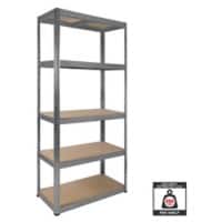 Nautilus Designs Boltless Shelving Unit 5 Shelves Steel 900 x 400 x 1,800 mm Silver