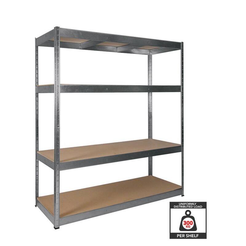 Nautilus Designs Boltless Shelving Unit 4 Shelves Steel 1,600 x 600 x 1,800 mm Silver
