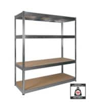 Nautilus Designs Boltless Shelving Unit 4 Shelves Steel 1,600 x 600 x 1,800 mm Silver