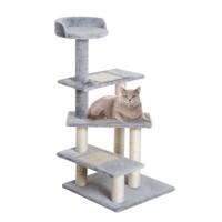 PawHut Cat Tree Beige, Grey 480 mm x 480 mm x 995 mm