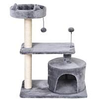 PawHut Cat Tree Grey 410 mm x 610 mm x 810 mm