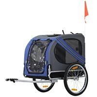 PawHut Pet Bike Trailer Blue, Grey 730 mm x 1300 mm x 900 mm