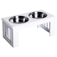 PawHut Pet Feeder White 305 mm x 584 mm x 254 mm