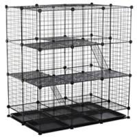 PawHut Pet Playpen Black 750 mm x 1110 mm x 1190 mm