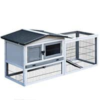 PawHut Rabbit Hutch Light Grey 525 mm x 1500 mm x 680 mm