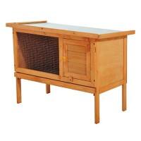 PawHut Rabbit Hutch Natural 450 mm x 900 mm x 650 mm