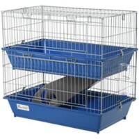 PawHut Small Animal Cage Blue, grey 440 mm x 720 mm x 670 mm