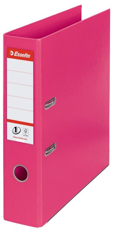 Esselte No.1 Power Wide Lever Arch File A4 72 mm Fuchsia 2 Rings 811313 Polypropylene Portrait Pack of 10