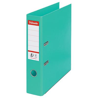 Esselte No.1 Power Lever Arch File A4 72 mm Light Green 2 ring 811312 Polypropylene Portrait Pack of 10