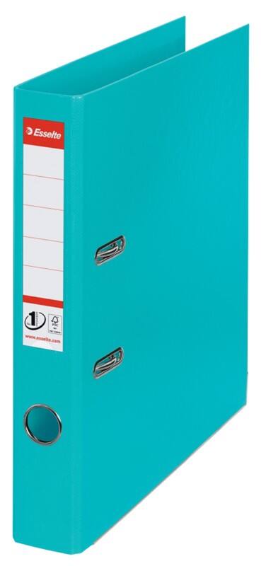 Esselte No.1 Power Narrow Lever Arch File A4 52 mm Turquoise 2 Rings 811560 Polypropylene Portrait Pack of 10