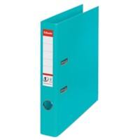 Esselte No.1 Power Lever Arch File A4 52 mm Turquoise 2 ring 811560 Polypropylene Portrait Pack of 10