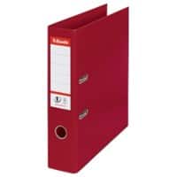 Esselte No.1 Power Lever Arch File A4 72 mm Burgundy 2 ring 811510 Polypropylene Portrait Pack of 10