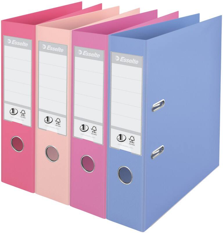 Esselte No.1 Solea Wide Lever Arch File A4 72 mm Assorted 2 Rings 231040 Polypropylene Portrait Pack of 10