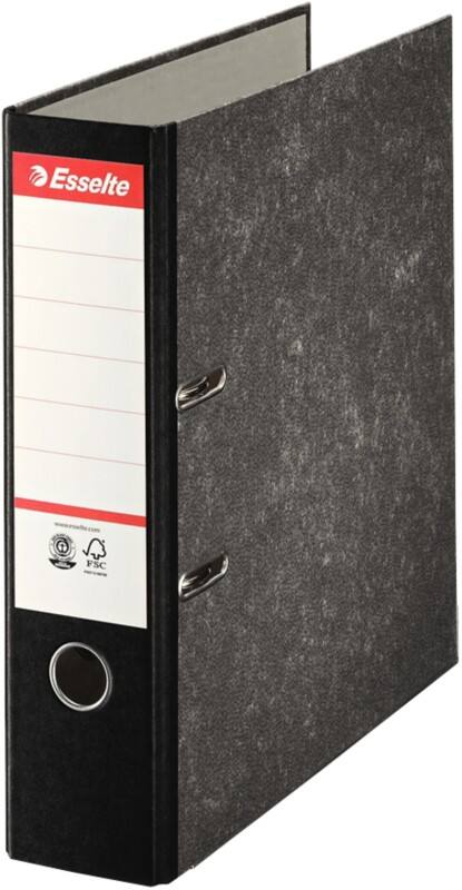 Esselte Essentials Wide Lever Arch File A4 72 mm Black 2 Rings 2202251 Cardboard Marbled Portrait Pack of 10