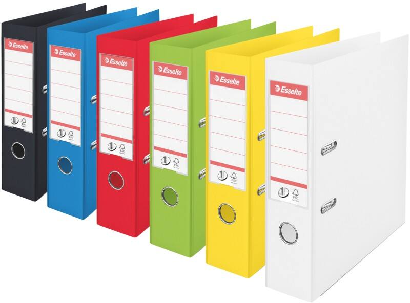 Esselte No.1 VIVIDA Wide Lever Arch File A4 72 mm Assorted 2 Rings 624161 Polypropylene Portrait Pack of 10