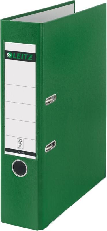 Leitz 180° Wide Lever Arch File A4, Foolscap 82 mm Green 2 Rings 1110 Polypropylene Portrait Pack of 10