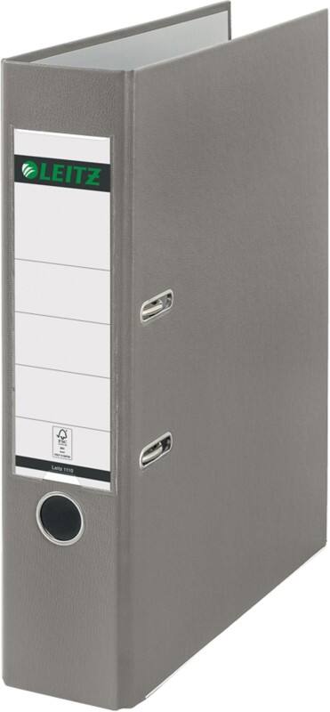 Leitz 180° Wide Lever Arch File A4, Foolscap 82 mm Grey 2 Rings 1110 Polypropylene Portrait Pack of 10