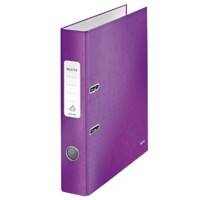 Leitz 180° WOW Lever Arch File A4 50 mm Purple 2 Rings 1006 Laminated Cardboard Portrait  Pack of 10