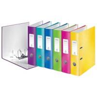 Leitz 180° WOW Lever Arch File A4 80 mm Assorted 2 ring 1005 Laminated Cardboard Portrait  Pack of 10