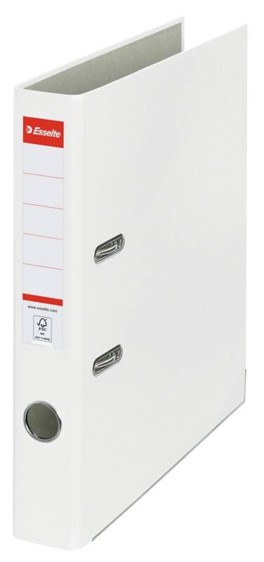 Esselte Essentials Narrow Lever Arch File A4 52 mm White 2 Rings 81190 Polypropylene Portrait Pack of 25