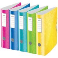 Leitz 180° Active WOW Lever Arch File A4 82 mm Assorted 2 ring 1106 Polyfoam Portrait Pack of 5