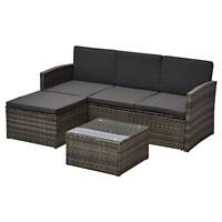 Outsunny Rattan Sofa Set 860-116V70 Grey