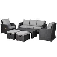 Outsunny Rattan Sofa Set 860-105V70 Grey