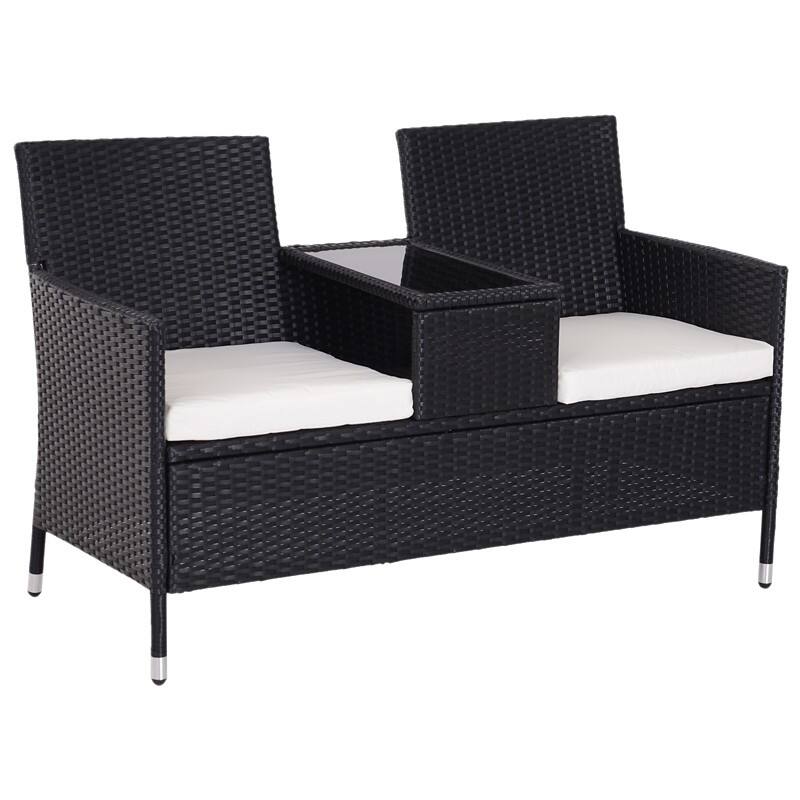 OutSunny Outdoor Rattan Chair  Black